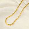 Stainless Steel And Titanium Steel Geometric Fashion Rice Oval Beads Necklace Unisex Electroplating