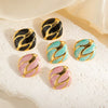 Stainless Steel And Titanium Steel Geometric Female Retro Fashion Earrings With Electroplating