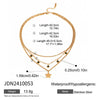 Stainless Steel And Titanium Steel Geometric Fivepointed Star Green Diamond Pendant Threelayer Electroplated Women's Necklace