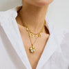Stainless Steel And Titanium Steel Geometric Four Leaf Clover Love Women's Necklace With Electroplating