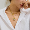Stainless Steel And Titanium Steel Geometric Four Leaf Clover Love Women's Necklace With Electroplating