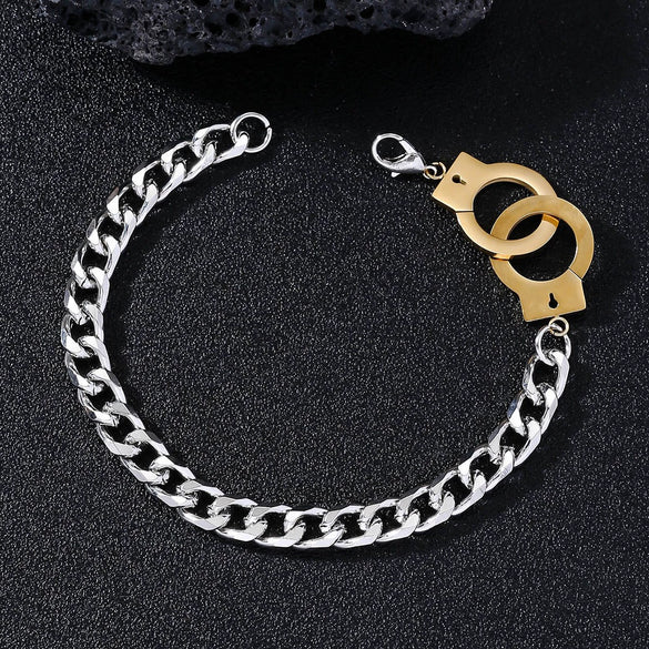 Stainless Steel And Titanium Steel Geometric Handcuffs Style Jewelry For Men And Women With Electroplating Treatment