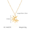 Stainless Steel And Titanium Steel Geometric Irregular Sun Pendant Necklace With O Word Chain And Electroplating For Women