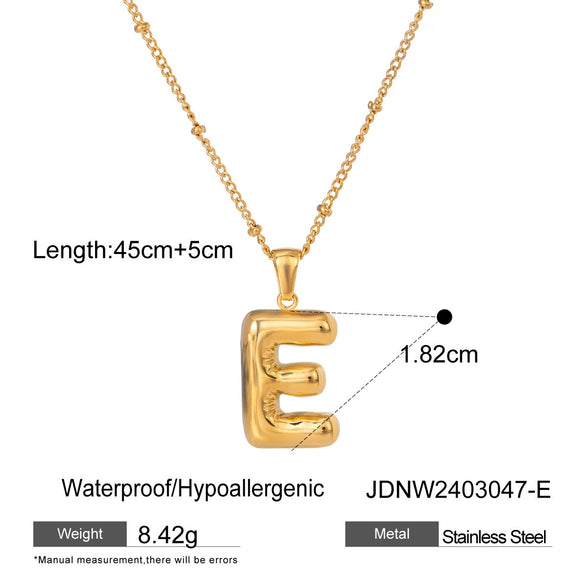 Stainless Steel And Titanium Steel Geometric Letter Necklace Pendant With Electroplating For Women