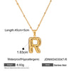 Stainless Steel And Titanium Steel Geometric Letter Necklace Pendant With Electroplating For Women