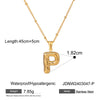 Stainless Steel And Titanium Steel Geometric Letter Necklace Pendant With Electroplating For Women