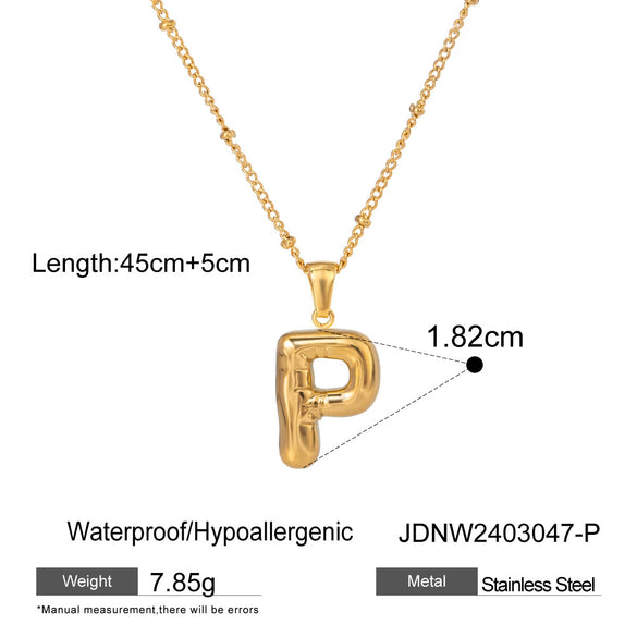 Stainless Steel And Titanium Steel Geometric Letter Necklace Pendant With Electroplating For Women