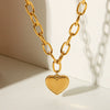 Stainless Steel And Titanium Steel Geometric Love Pendant Necklace For Women With Electroplating Ochain