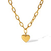 Stainless Steel And Titanium Steel Geometric Love Pendant Necklace For Women With Electroplating Ochain