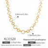 Stainless Steel And Titanium Steel Geometric Minimalist Pendant Necklace Electroplated With 18K Real Gold