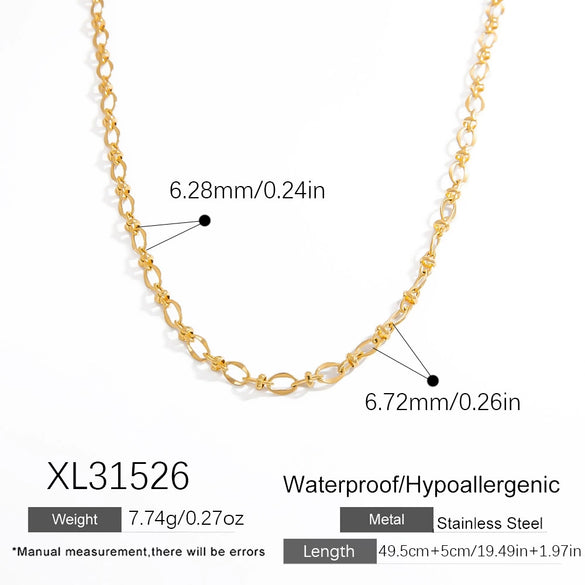 Stainless Steel And Titanium Steel Geometric Minimalist Pendant Necklace Electroplated With 18K Real Gold