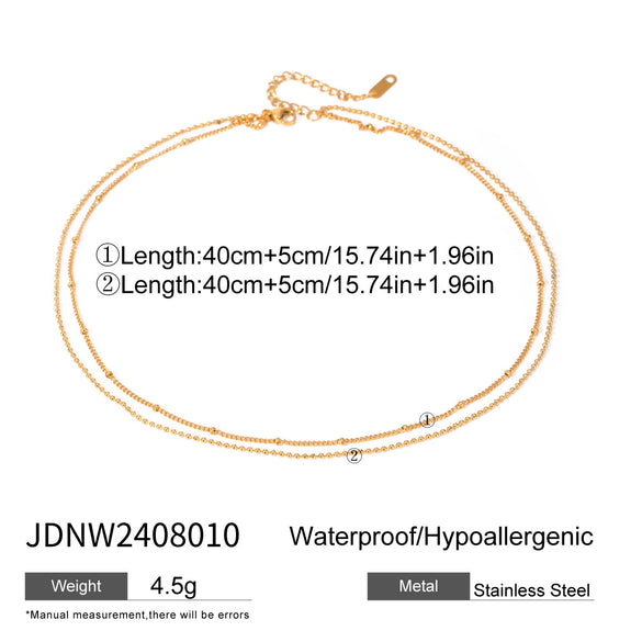 Stainless Steel And Titanium Steel Geometric Multilayer Necklace With Electroplating Treatment