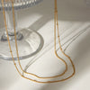 Stainless Steel And Titanium Steel Geometric Multilayer Necklace With Electroplating Treatment