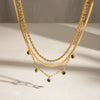 Stainless Steel And Titanium Steel Geometric Multilayer Stacked Clavicle Necklace For Women With Electroplating