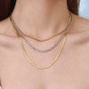 Stainless Steel And Titanium Steel Geometric Multilayer Stacked Clavicle Necklace With Electroplating For Women