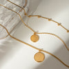 Stainless Steel And Titanium Steel Geometric Multilayer Women's Necklace With Electroplating
