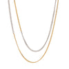 Stainless Steel And Titanium Steel Geometric Overlapping Multilayer Clavicle Chain Necklace For Women With Electroplating
