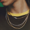Stainless Steel And Titanium Steel Geometric Overlapping Multilayer Clavicle Chain Necklace For Women With Electroplating