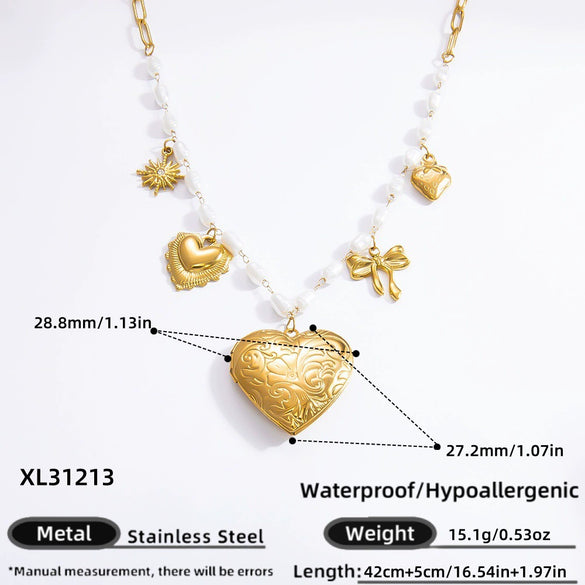 Stainless Steel And Titanium Steel Geometric Pendant Clavicle Chain Necklace With 18K Gold Electroplating For Women