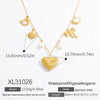 Stainless Steel And Titanium Steel Geometric Pendant Clavicle Chain Necklace With 18K Gold Electroplating For Women