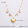 Stainless Steel And Titanium Steel Geometric Pendant Clavicle Chain Necklace With 18K Gold Electroplating For Women