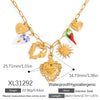 Stainless Steel And Titanium Steel Geometric Pendant Clavicle Chain Necklace With 18K Gold Electroplating For Women