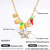 Stainless Steel And Titanium Steel Geometric Pendant Clavicle Chain Necklace With 18K Gold Electroplating For Women