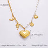 Stainless Steel And Titanium Steel Geometric Pendant Clavicle Chain Necklace With 18K Gold Electroplating For Women