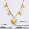Stainless Steel And Titanium Steel Geometric Pendant Clavicle Chain Necklace With 18K Gold Electroplating For Women