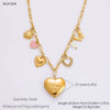 Stainless Steel And Titanium Steel Geometric Pendant Clavicle Chain Necklace With 18K Gold Electroplating For Women