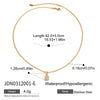 Stainless Steel And Titanium Steel Geometric Pendant Necklace With Electroplating For Women