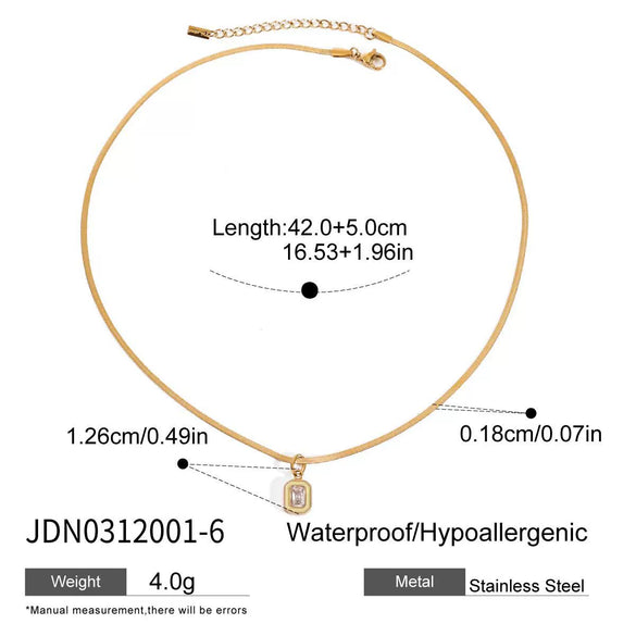 Stainless Steel And Titanium Steel Geometric Pendant Necklace With Electroplating For Women