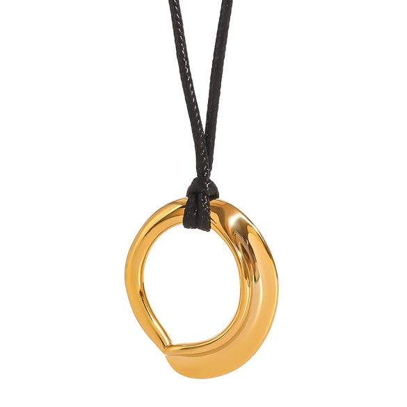 Stainless Steel And Titanium Steel Geometric Pendant Necklace With Electroplating Treatment For Women