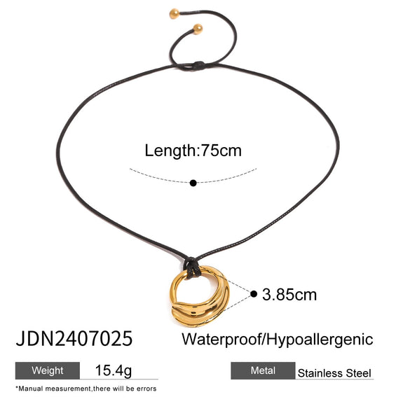 Stainless Steel And Titanium Steel Geometric Pendant Necklace With Electroplating Treatment For Women