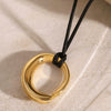 Stainless Steel And Titanium Steel Geometric Pendant Necklace With Electroplating Treatment For Women