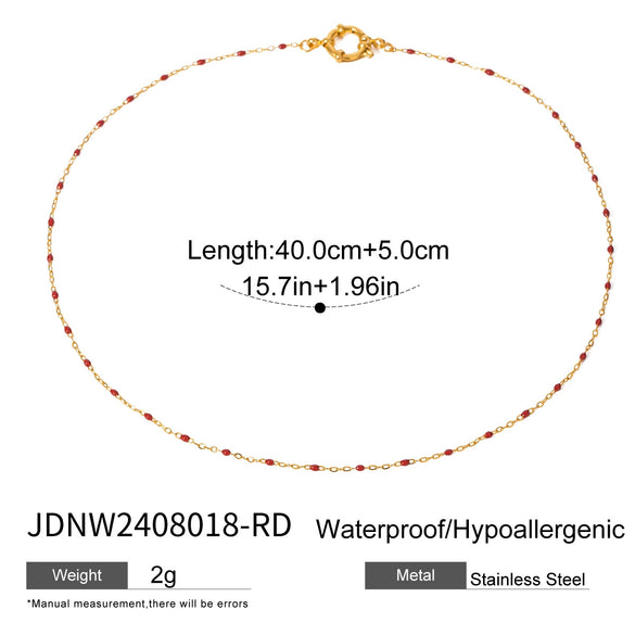 Stainless Steel And Titanium Steel Geometric Pendant Necklace With Red Agate Electroplating Style For Women