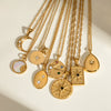 Stainless Steel And Titanium Steel Geometric Star Zircon Necklace For Women With Electroplating