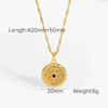Stainless Steel And Titanium Steel Geometric Star Zircon Necklace For Women With Electroplating