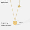 Stainless Steel And Titanium Steel Geometric Star Zircon Necklace For Women With Electroplating