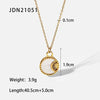 Stainless Steel And Titanium Steel Geometric Star Zircon Necklace For Women With Electroplating