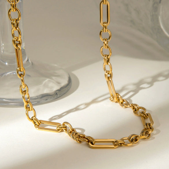 Stainless Steel And Titanium Steel Geometric Style Electroplated Necklace For Women