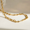Stainless Steel And Titanium Steel Geometric Style Electroplated Necklace For Women