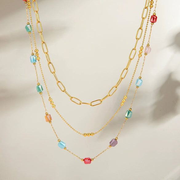 Stainless Steel And Titanium Steel Geometric Style Electroplated Women's Necklace