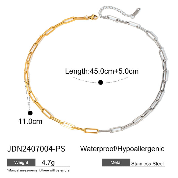 Stainless Steel And Titanium Steel Geometric Style Necklace With Regular Chain And Electroplating Treatment For Women