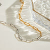 Stainless Steel And Titanium Steel Geometric Style Necklace With Regular Chain And Electroplating Treatment For Women