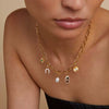 Stainless Steel And Titanium Steel Geometric Style Pendant Necklace With Electroplating And Vacuum Plated 18K Gold Color Protection