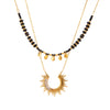Stainless Steel And Titanium Steel Geometric Sunflower Pendant Necklace With Electroplating For Women