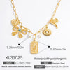 Stainless Steel And Titanium Steel Geometric Sunflower Tarot Pendant Clavicle Chain Jewelry For Women With Electroplating
