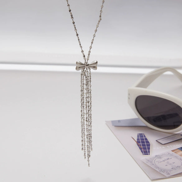 Stainless Steel And Titanium Steel Geometric Tassel Necklace Electroplating Women's Jewelry