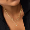 Stainless Steel And Titanium Steel Geometric Water Drop Pendant Multilayer Stacked Clavicle Chain Necklace For Women With Electroplating